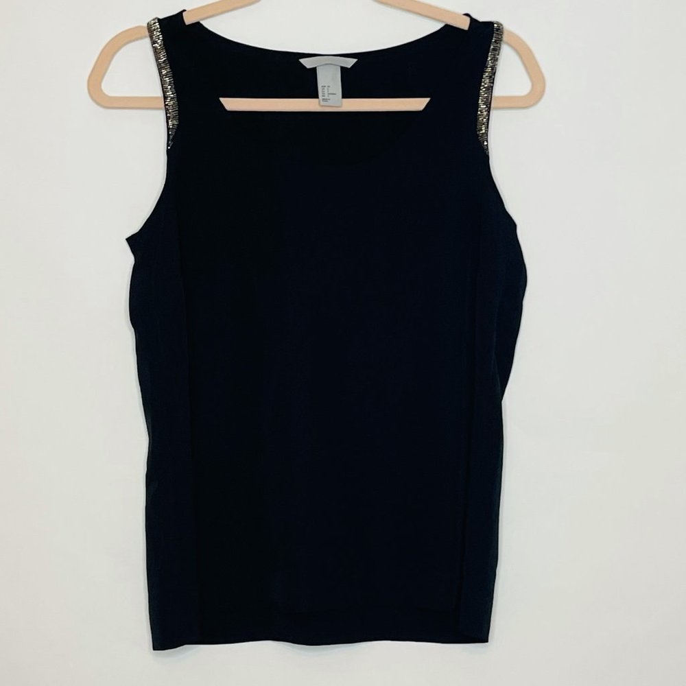H&M Black Sleeveless Tank Top with Embellishments